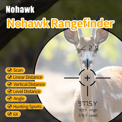 NOHAWK Hunting Rangefinder, 1000M/Yds,  6x Magnification