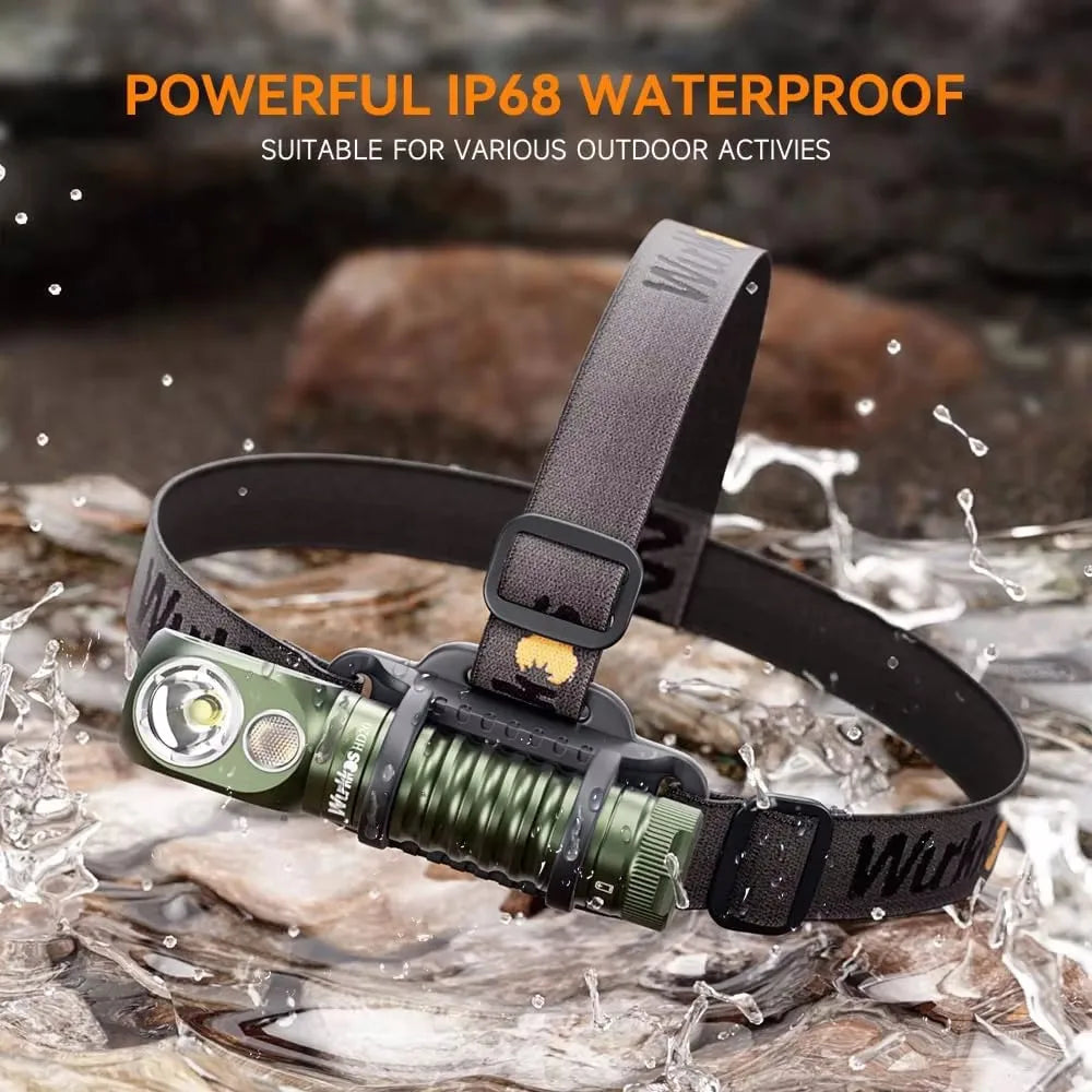 Wurkkos HD20 Headlamp Rechargeable  2000lm Dual LED Camp Light