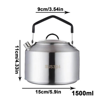 1L/1.5L Camping Water Kettle Outdoor Coffee Kettle