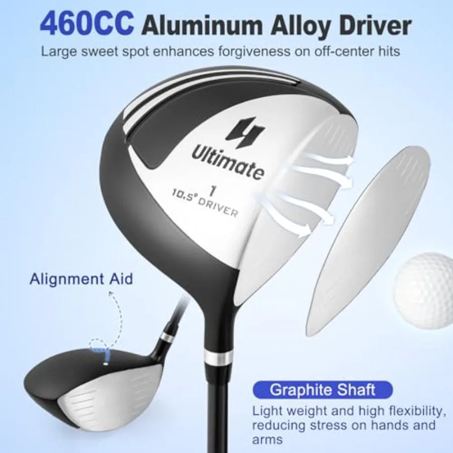 12 Piece Men's Complete Golf Clubs Set 460CC Driver