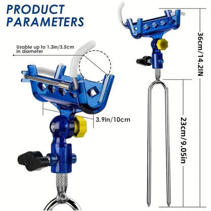 2-piece stainless steel rod holder, 360° adjustable