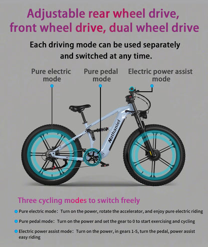 Nathaniel SYR09  26*4.0 electric bike, dual motor 2000W