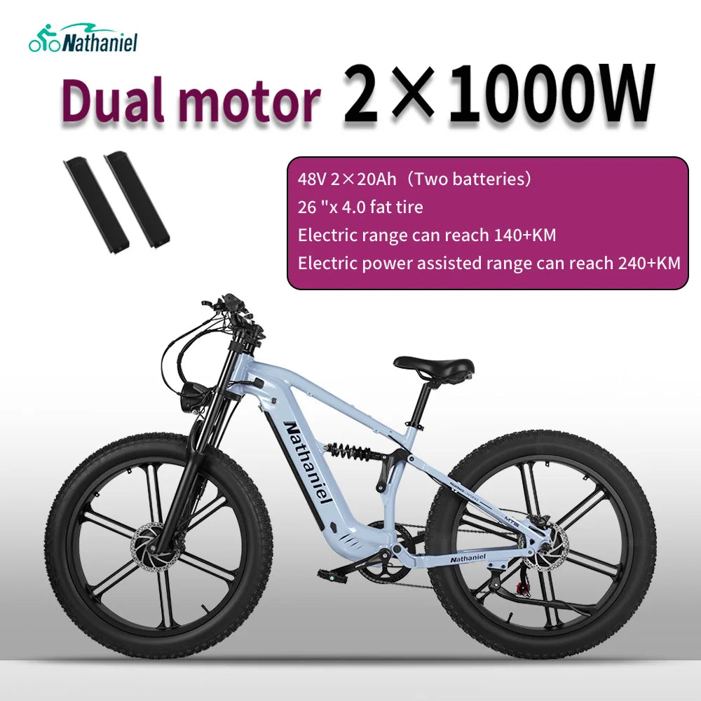 Nathaniel SYR09  26*4.0 electric bike, dual motor 2000W