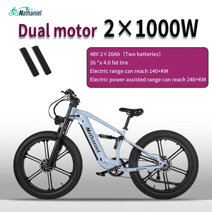 Nathaniel SYR09  26*4.0 electric bike, dual motor 2000W