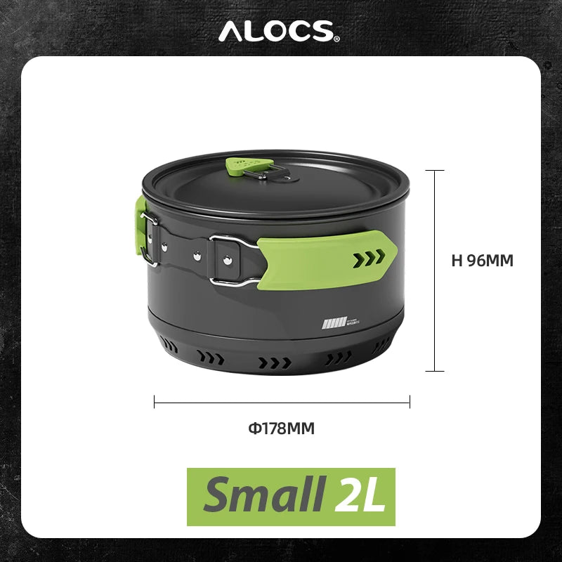 ALOCS Camping Pot Cookware Non-stick Aluminum