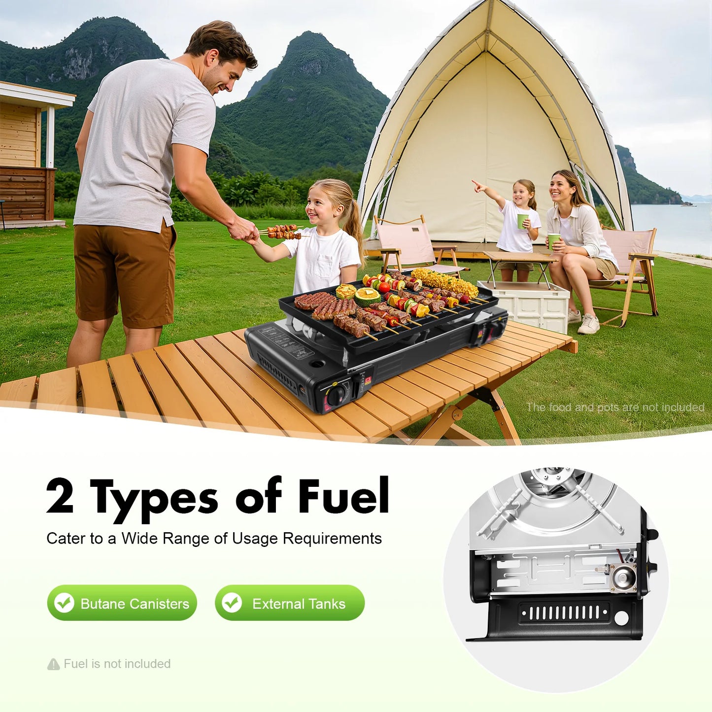 Camping Stove Propane Gas Camping Stove Dual Burner
