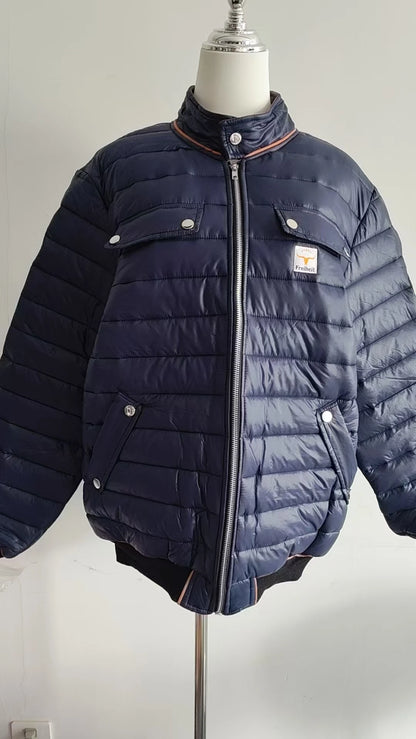 2026 Men's Vintage Leather Quilted Thermal Zip  Jacket