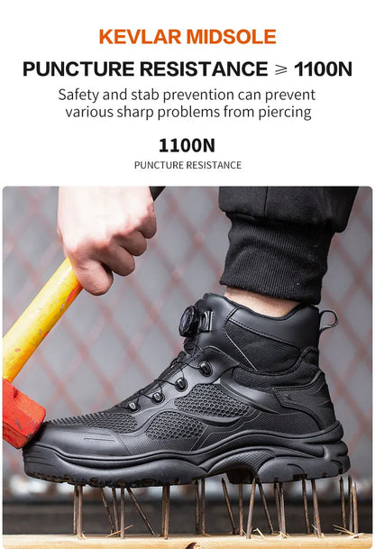 High-Top Work Boots Steel Toe