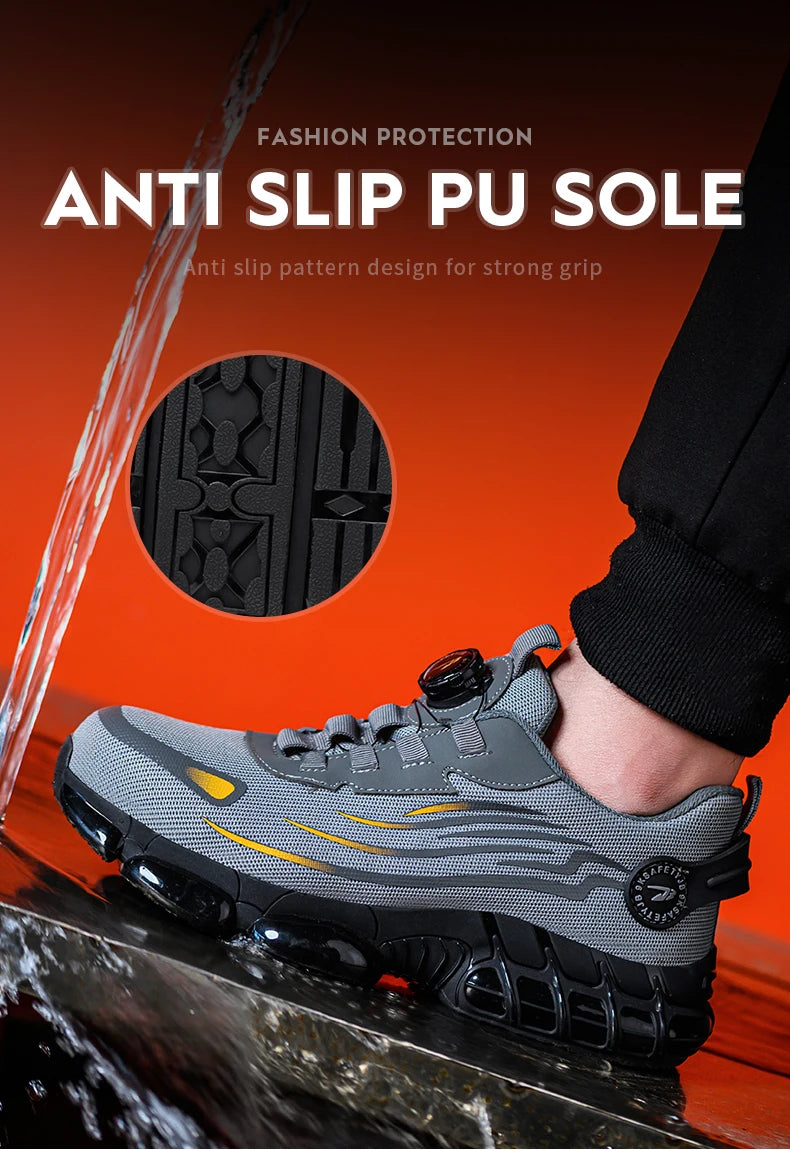 Soft sole comfortable anti-smash anti-puncture safety shoe