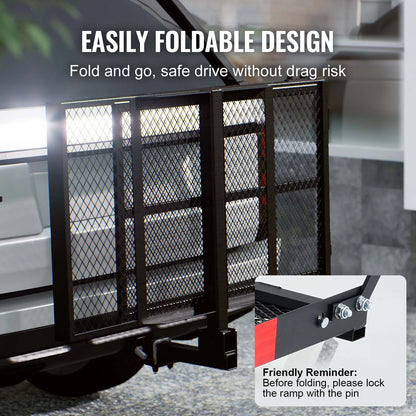 500LBS Mobility Scooter Carrier with Folding Ramp Fits 2" Hitch Receiver