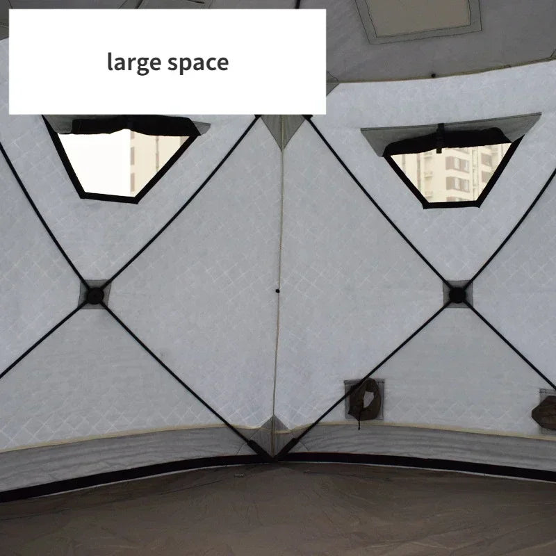 YOUSKY Winter Fishing Tent, Thickened Hexagonal Design, 3-4 Person,