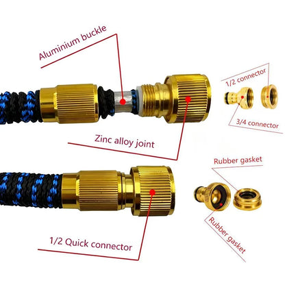25FT-100FT Expandable Magic Hose High Pressure Car Wash Hose With Spray Gun Set Outdoor Watering Irrigation Tool Garden Hose