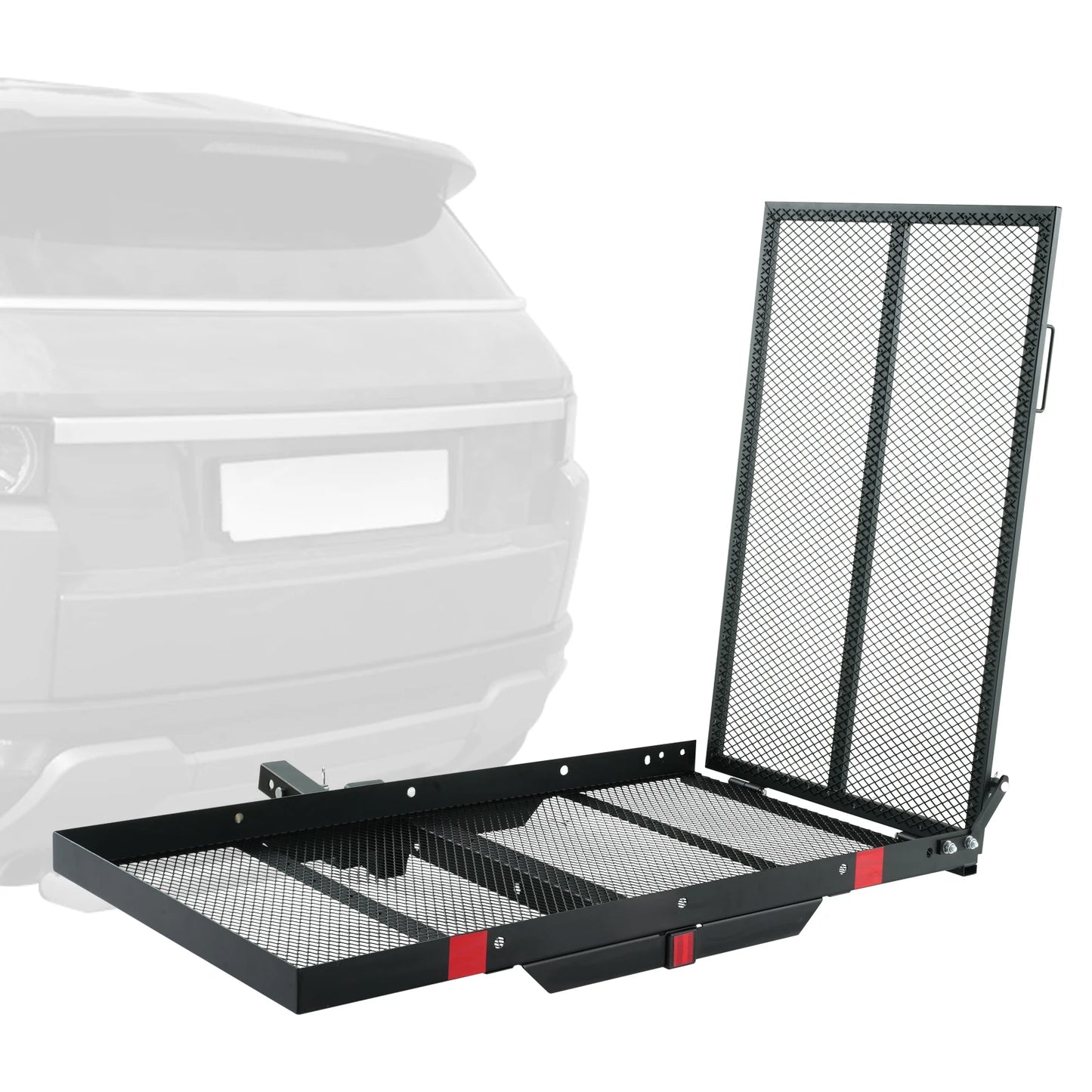500LBS Mobility Scooter Carrier with Folding Ramp Fits 2" Hitch Receiver