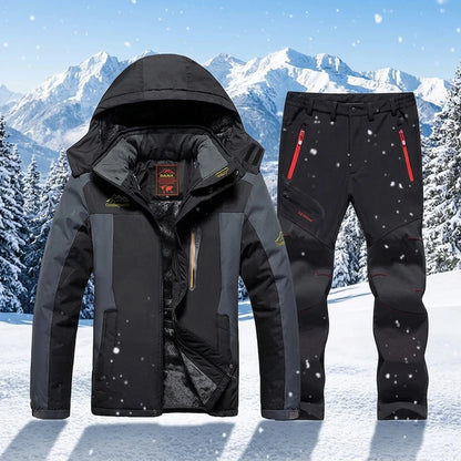 Men's Windproof Waterproof Skiing And Snowboarding Jacket and Pants Set