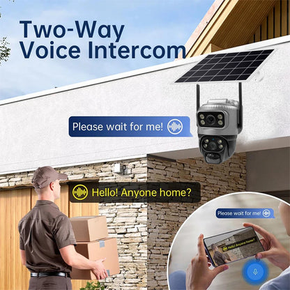8MP 4K Solar Camera 4G Wifi Outdoor Dual Lens