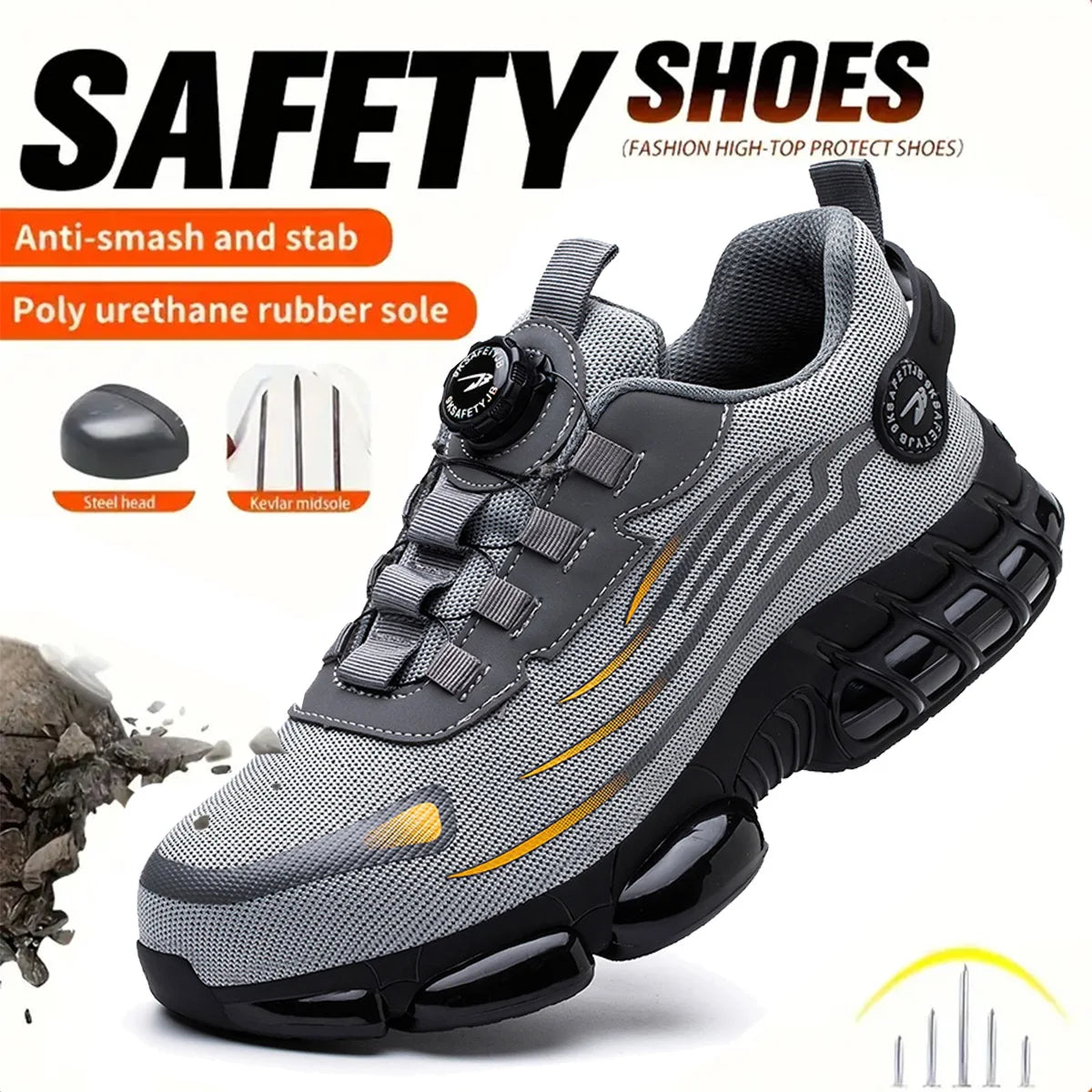 Soft sole comfortable anti-smash anti-puncture safety shoe