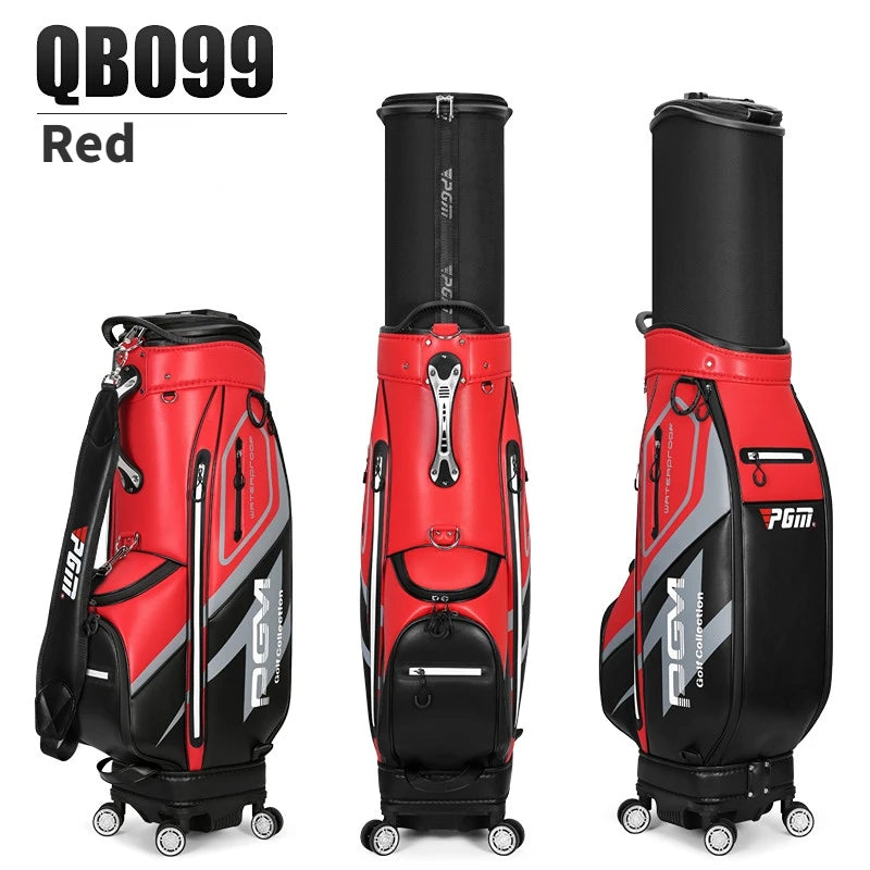 PGM High Capacity Golf Bag Four Wheel Waterproof Microfiber Leather