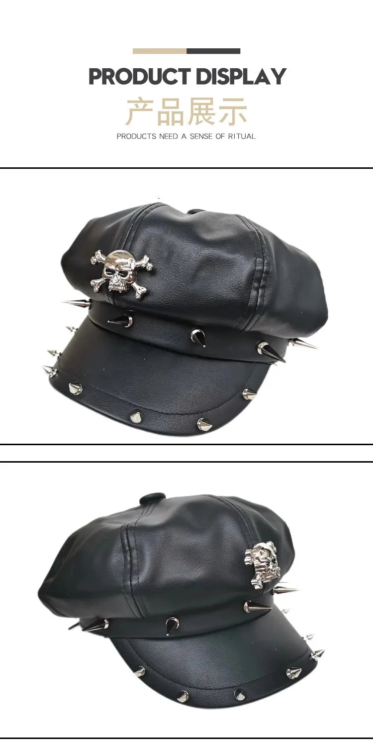 Trendy non mainstream men's and women's hats with rivets