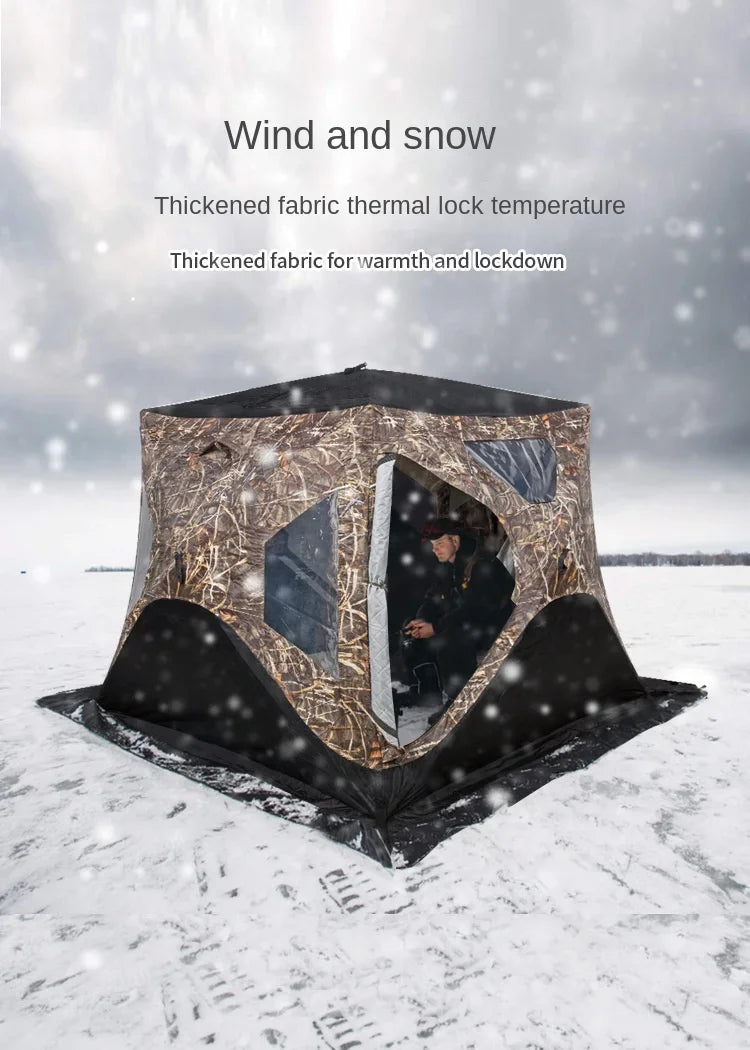 YOUSKY Outdoor Ice Fishing Tent 3-4 Person with Chimney Vent
