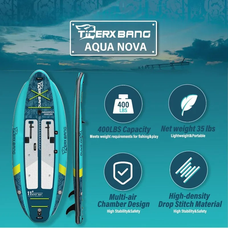 11'x47''x6'' Inflatable Fishing Kayak, High-Performance