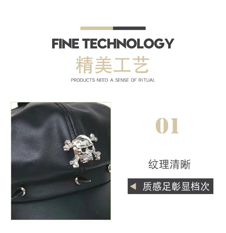 Trendy non mainstream men's and women's hats with rivets