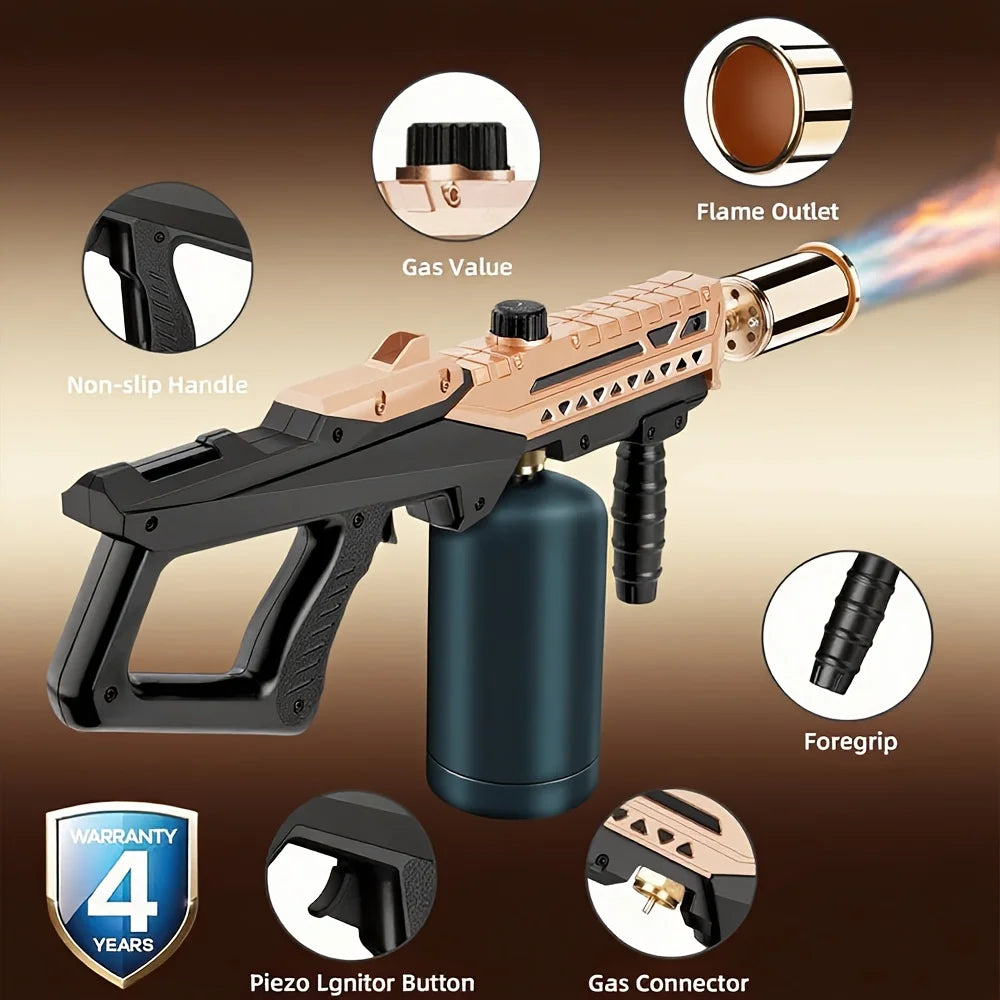 Professional Heavy Duty Propane Flame Gun With Adjustable Flame Control and Piezoelectric Ignition -