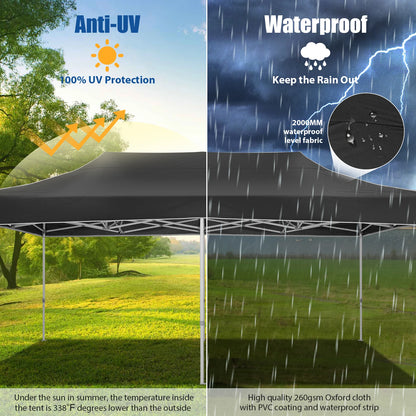 10x20 Heavy Duty Pop Up Canopy for Parties Commercial Waterproof