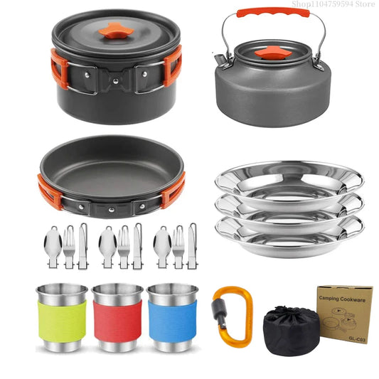 Outdoor cooking equipment - 2-3 person camping pot set