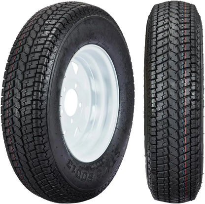 2-Pack Trailer Tires On Rim ST175/80D13 175 80 13 Load Range C 5-Lug White Spoke