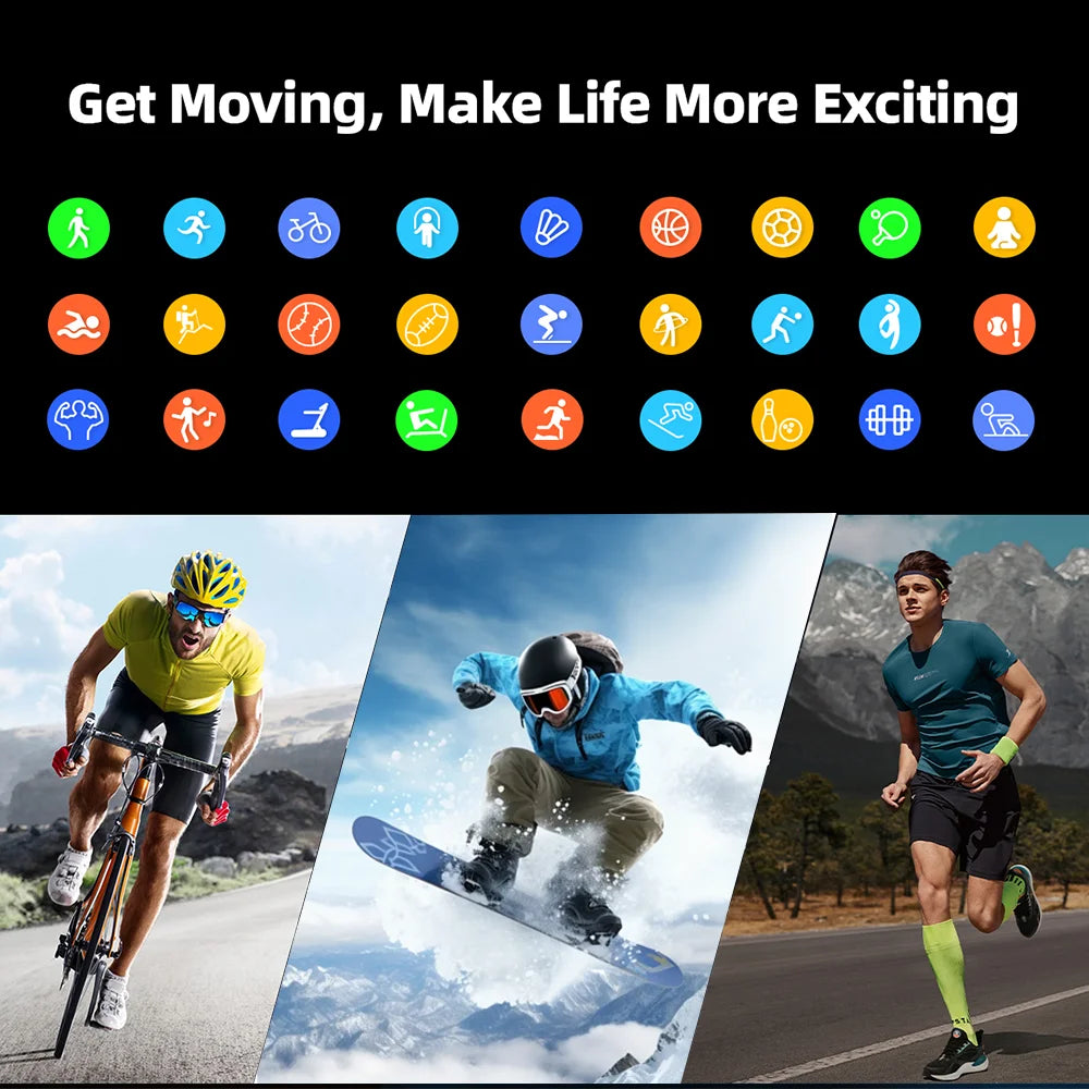 2025 smart watch, IP67 waterproof fitness activity tracker