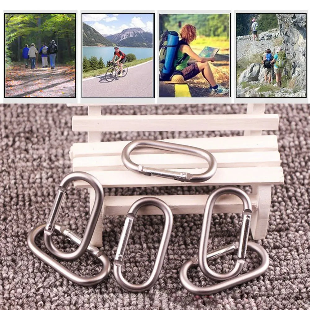 2pcs Alloy Aluminum Survival Gear Mountaineering Carabiner
