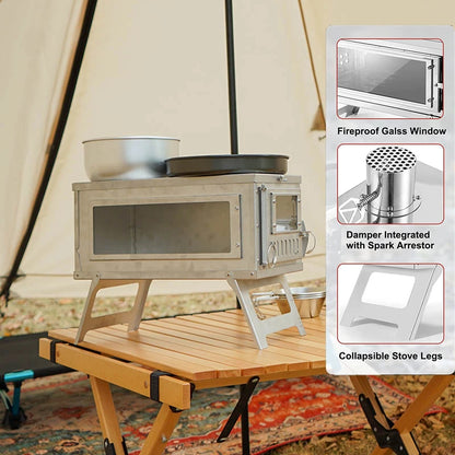 Outdoor Tent Stove Portable Heater Wood Burning Stove