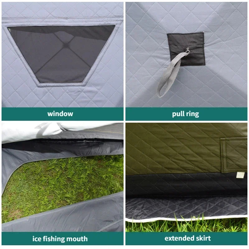 YOUSKY Winter Fishing Tent, Thickened Hexagonal Design, 3-4 Person,