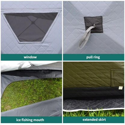 YOUSKY Winter Fishing Tent, Thickened Hexagonal Design, 3-4 Person,