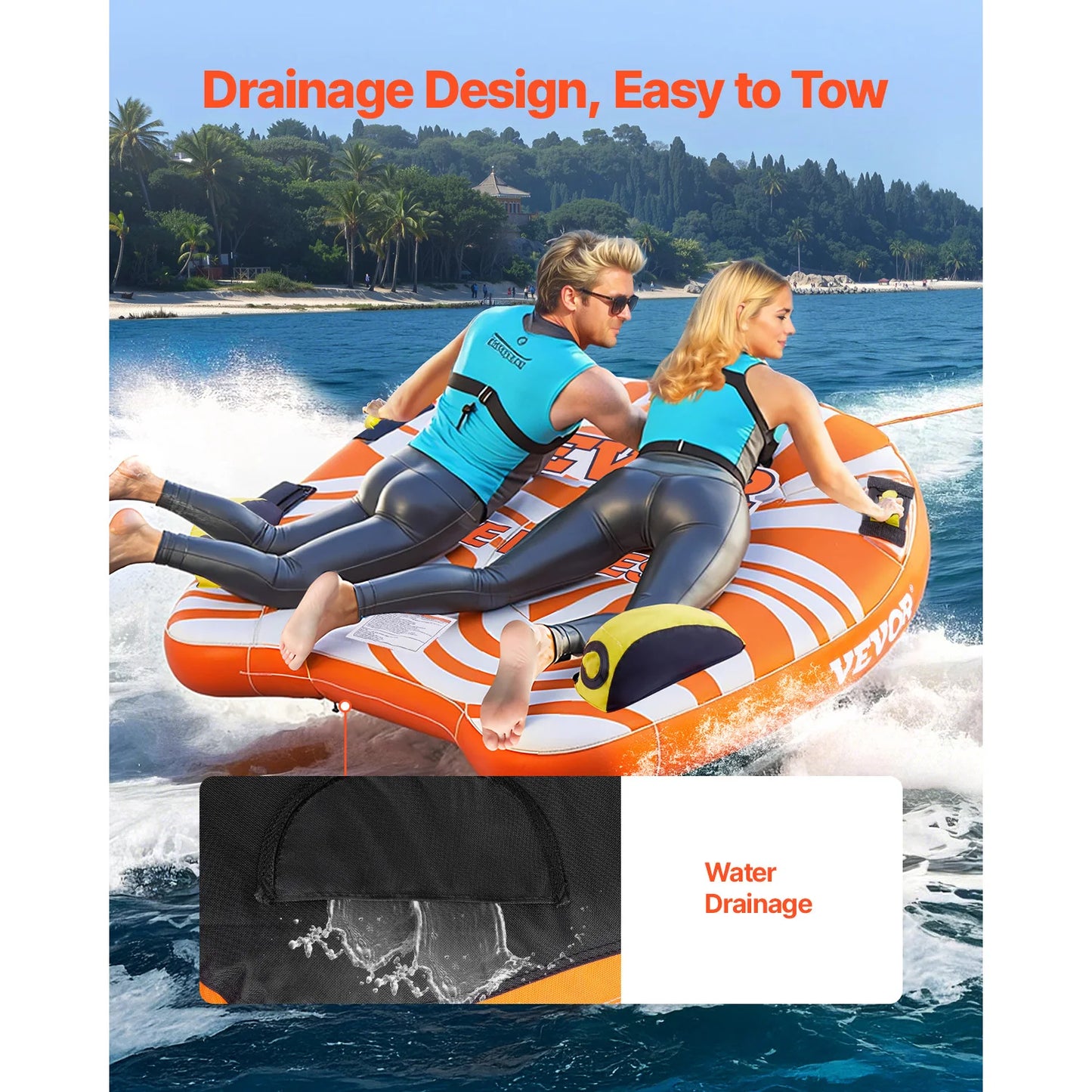 1-2Riders Towable Tube for Boating