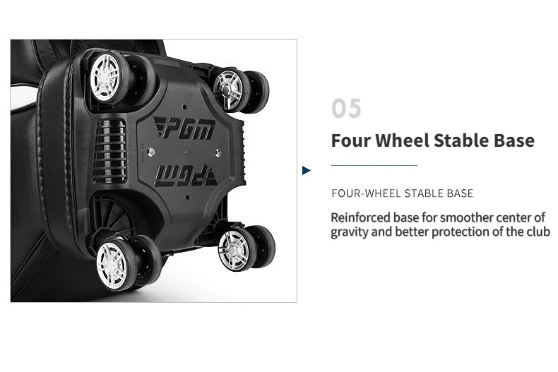 PGM High Capacity Golf Bag Four Wheel Waterproof Microfiber Leather