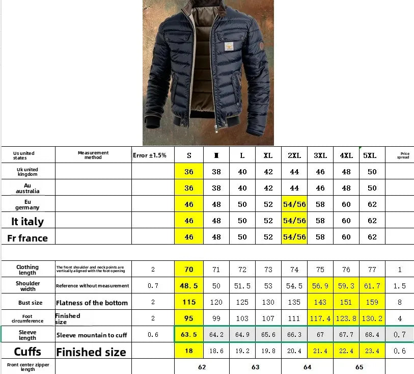 2026 Men's Vintage Leather Quilted Thermal Zip  Jacket
