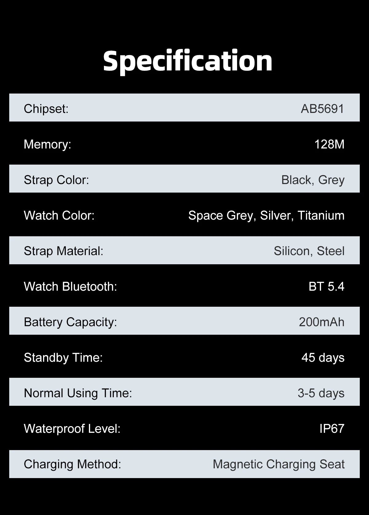 2025 smart watch, IP67 waterproof fitness activity tracker