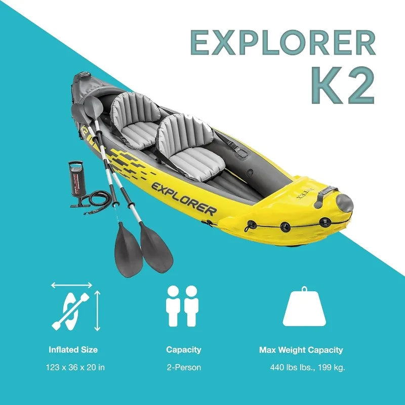 Intex 68307EP Explorer K2 Inflatable Kayak Set