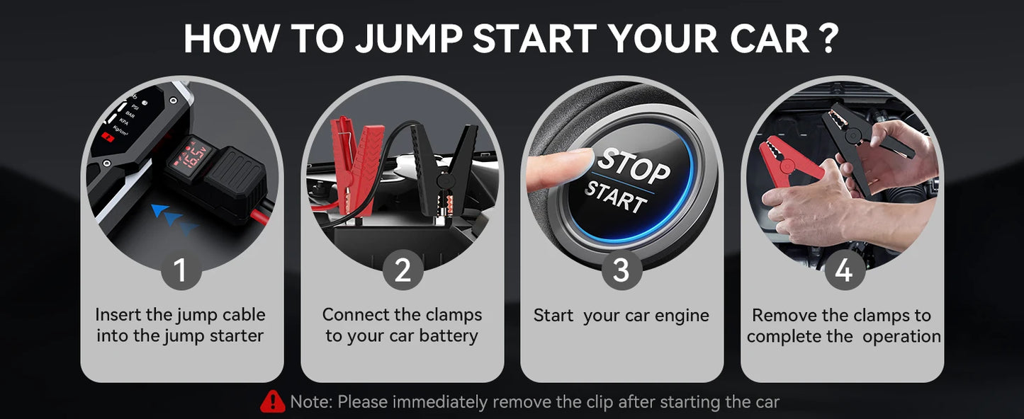 3000A/4000A/5000A Jump Starter External Battery 12V Starting Device