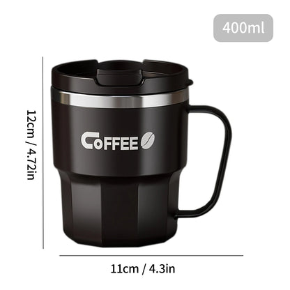 WORTHBUYMug With Lid&Handle 304 Stainless Steel