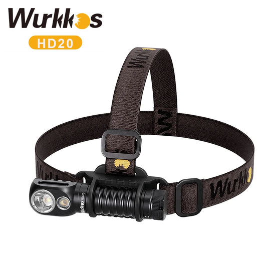 Wurkkos HD20 Headlamp Rechargeable  2000lm Dual LED Camp Light