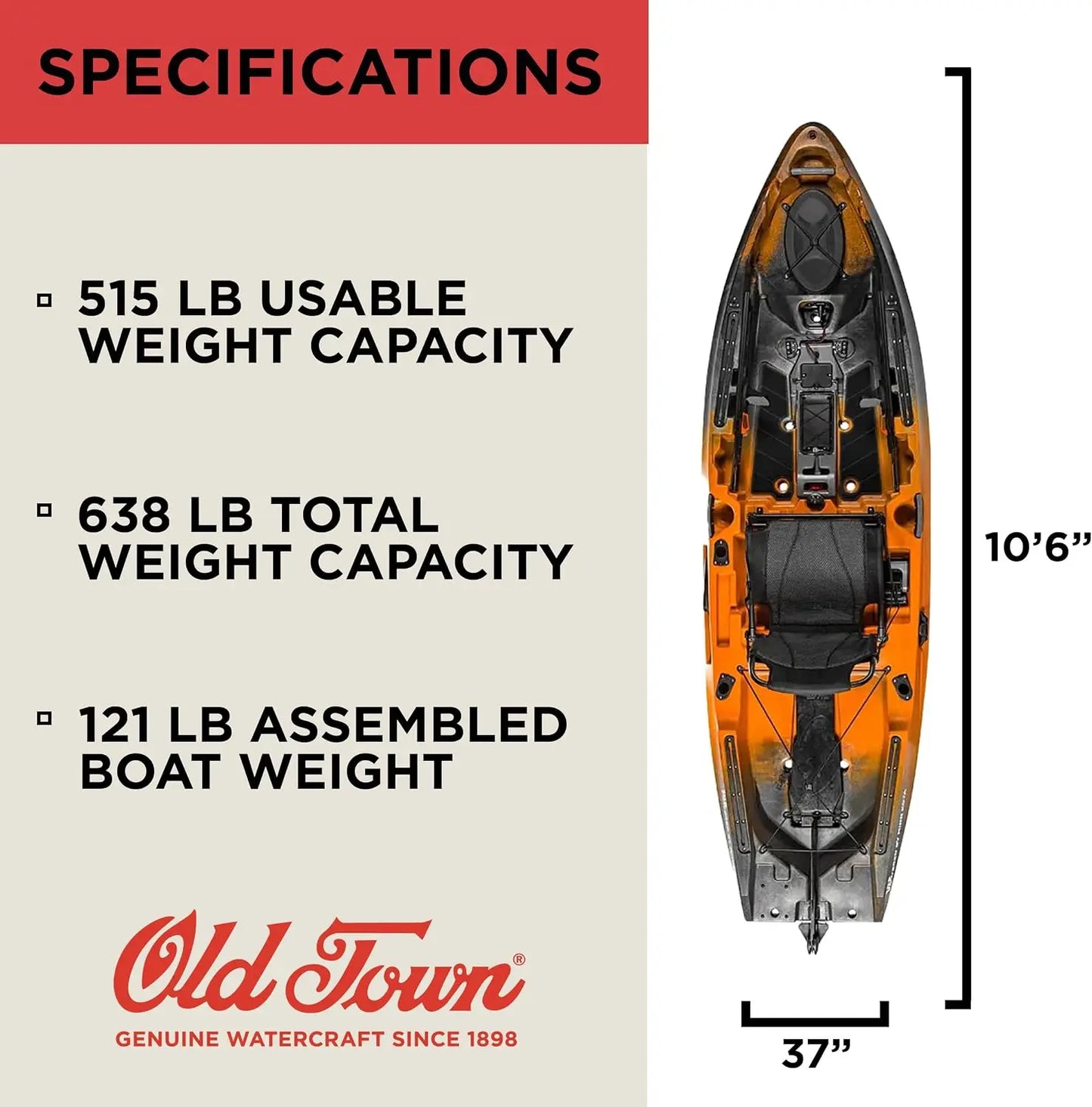 Old Town Sportsman 106 Powered by Minn Kota Solo Sit-on-Top Fishing Motorized Kayak,