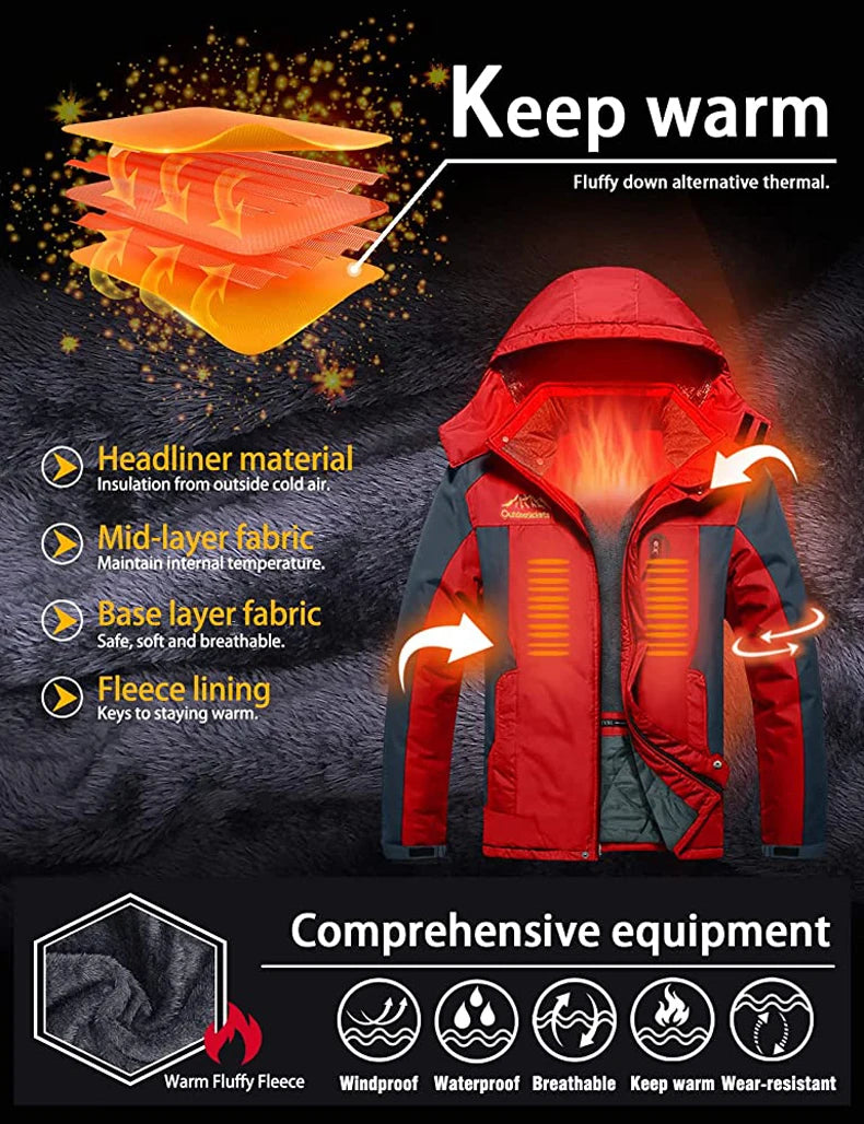 Men's Windproof Waterproof Skiing And Snowboarding Jacket and Pants Set