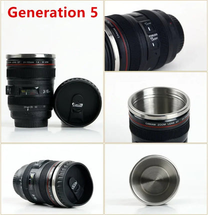 380ml Stainless Steel Camera EF24-105mm Coffee Lens