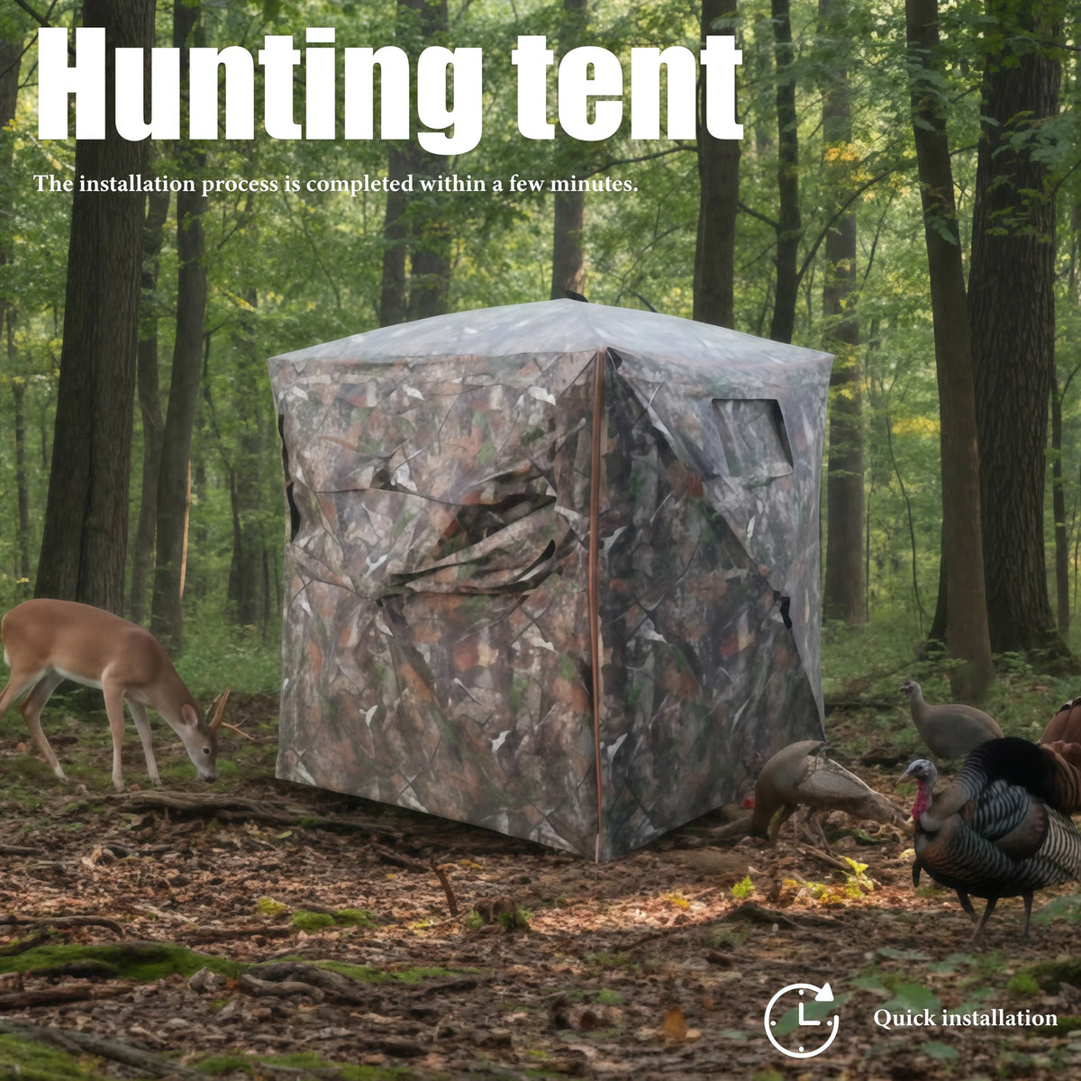 Camouflage Pop-Up Hunting Blind Easy Setup