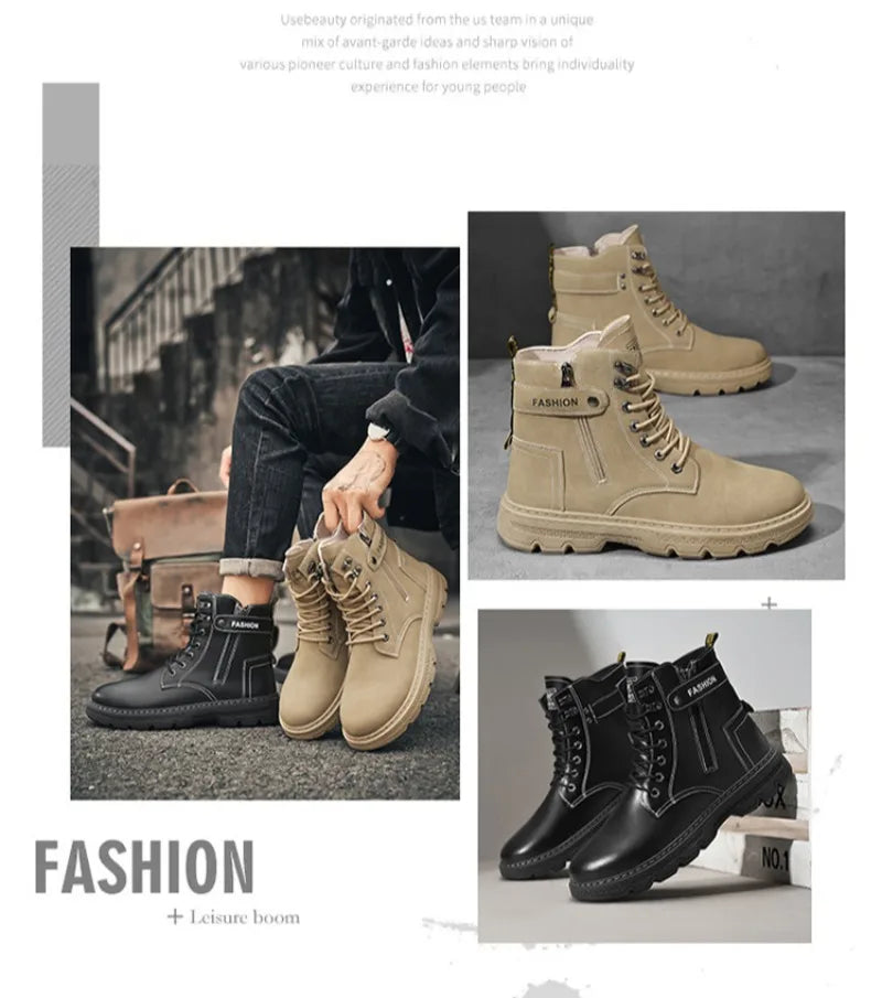 Men's Work Boots Spring Autumn Anti-slip Waterproof