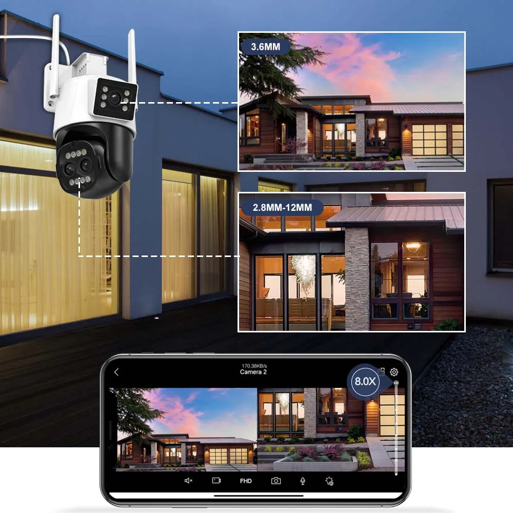12MP 6K Outdoor WIFI CCTV 8MP Surveillance Cam