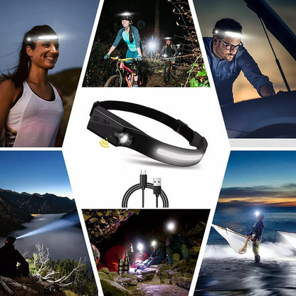 2PCS LED Headlamp USB Rechargeable