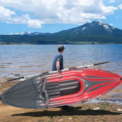 Inflatable Red Kayak  1 Person Adult Canoe,  High-Output Pump